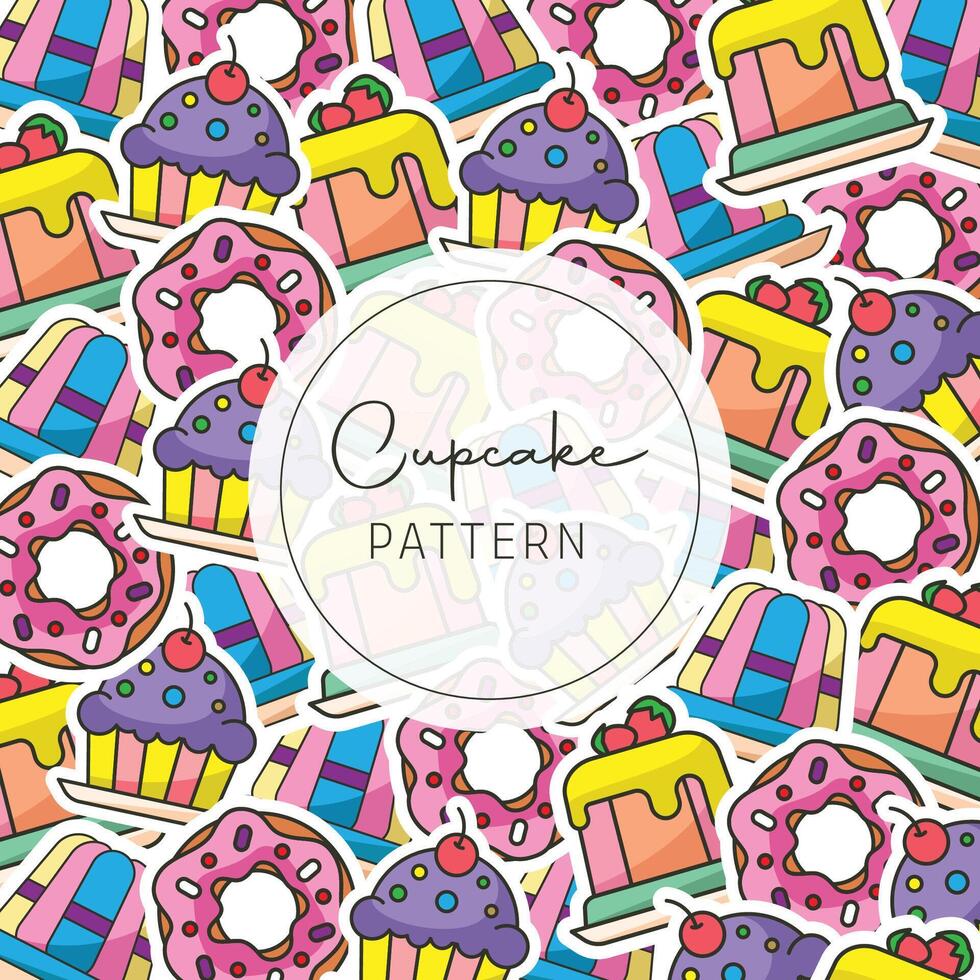 Design cupcake template pattern design vector