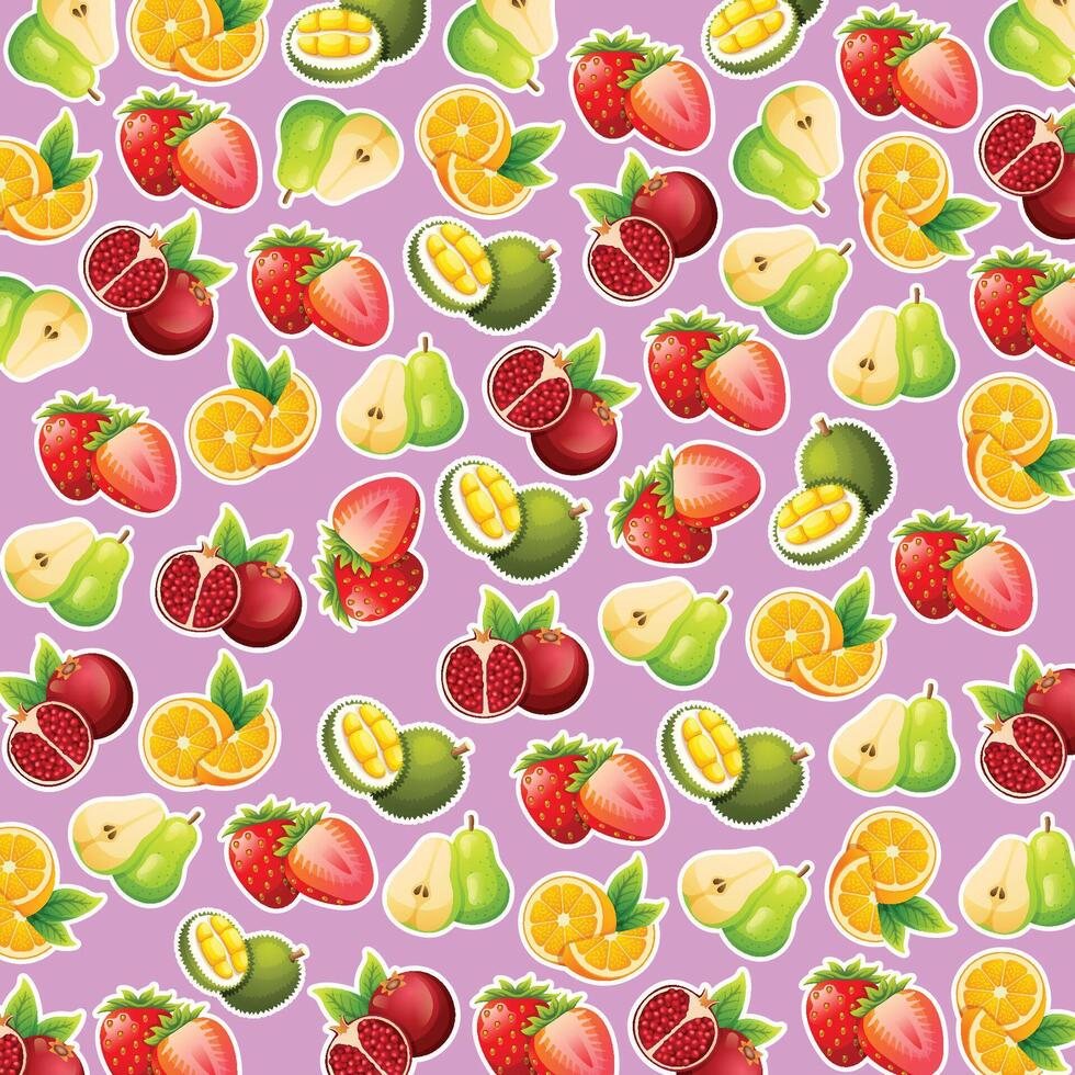 Fruit pattern background design vector