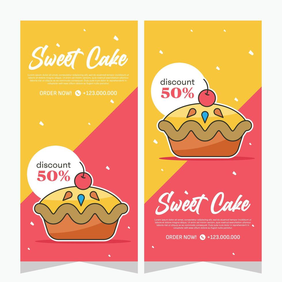 Bakery template vertical banner or history for social media vector