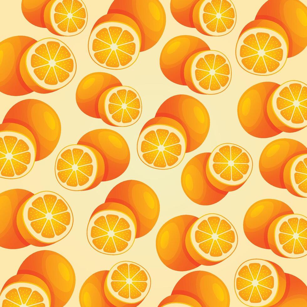 Orange fruit pattern background design vector