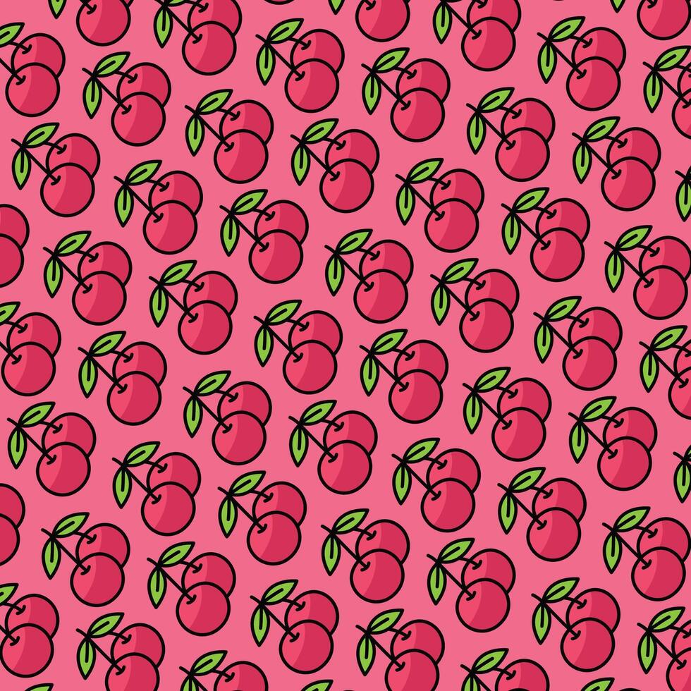 Cherry pattern design or background vector
