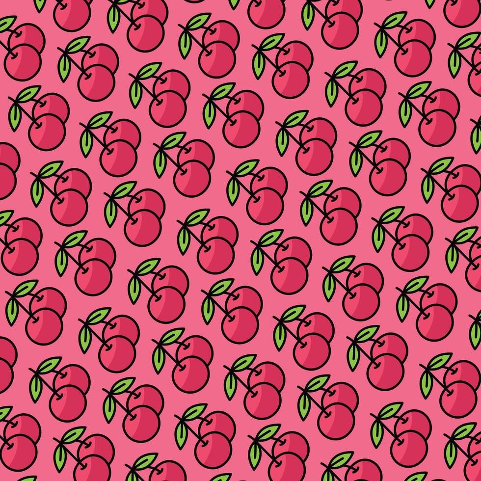 Cherry pattern design or background vector