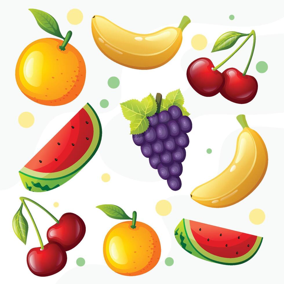 Creative colorful fruit pattern background vector