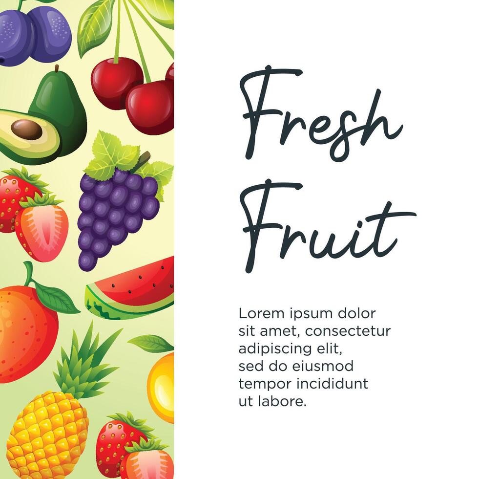 Fruit background social media post vector