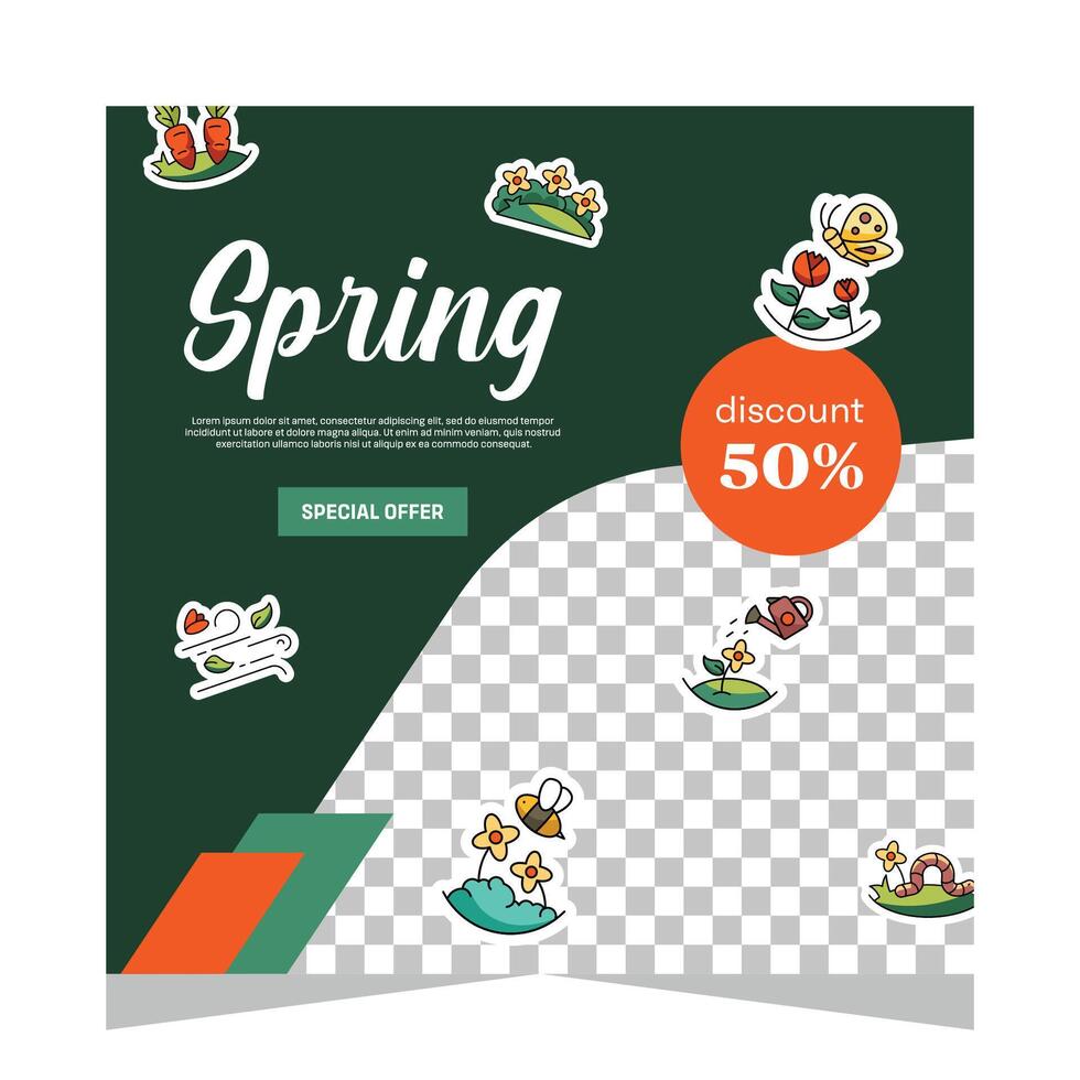 Social media post for spring celebration vector