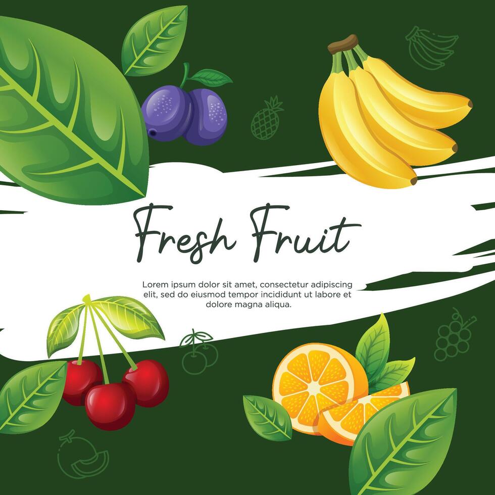 ealistic fruit background design vector