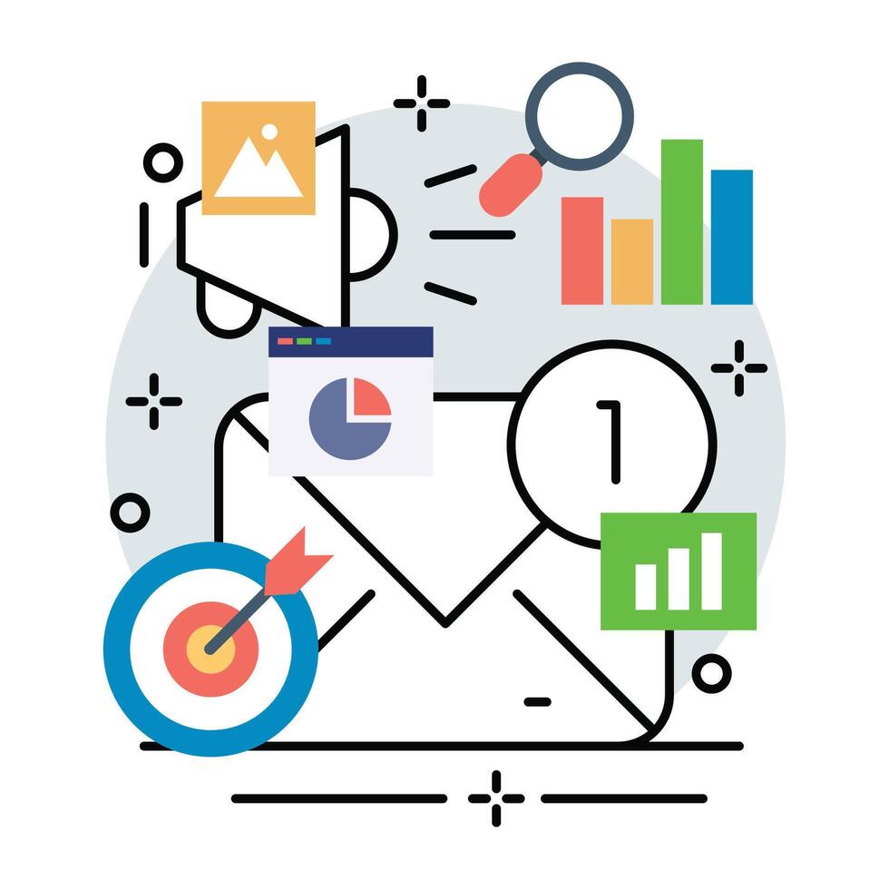 Illustration of email promotion design. Business promotion design vector