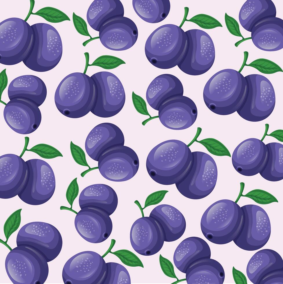 Blueberry fruit pattern background design vector