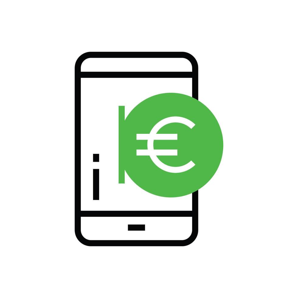 en línea pago euro icono ilustración diseño. vector diseño