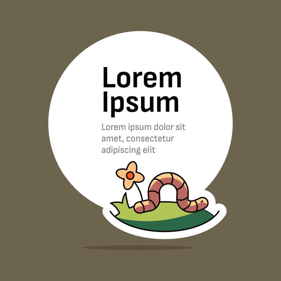 Worm card design. Template design vector