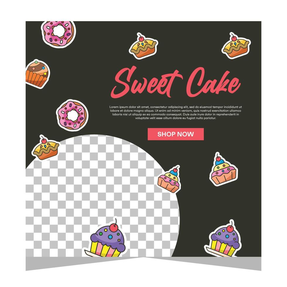 Bakery flayer or social media post template vector