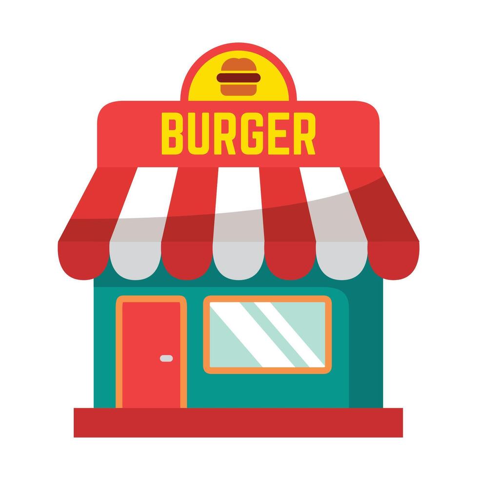 Tienda hamburguesa icono ilustración. vector diseño
