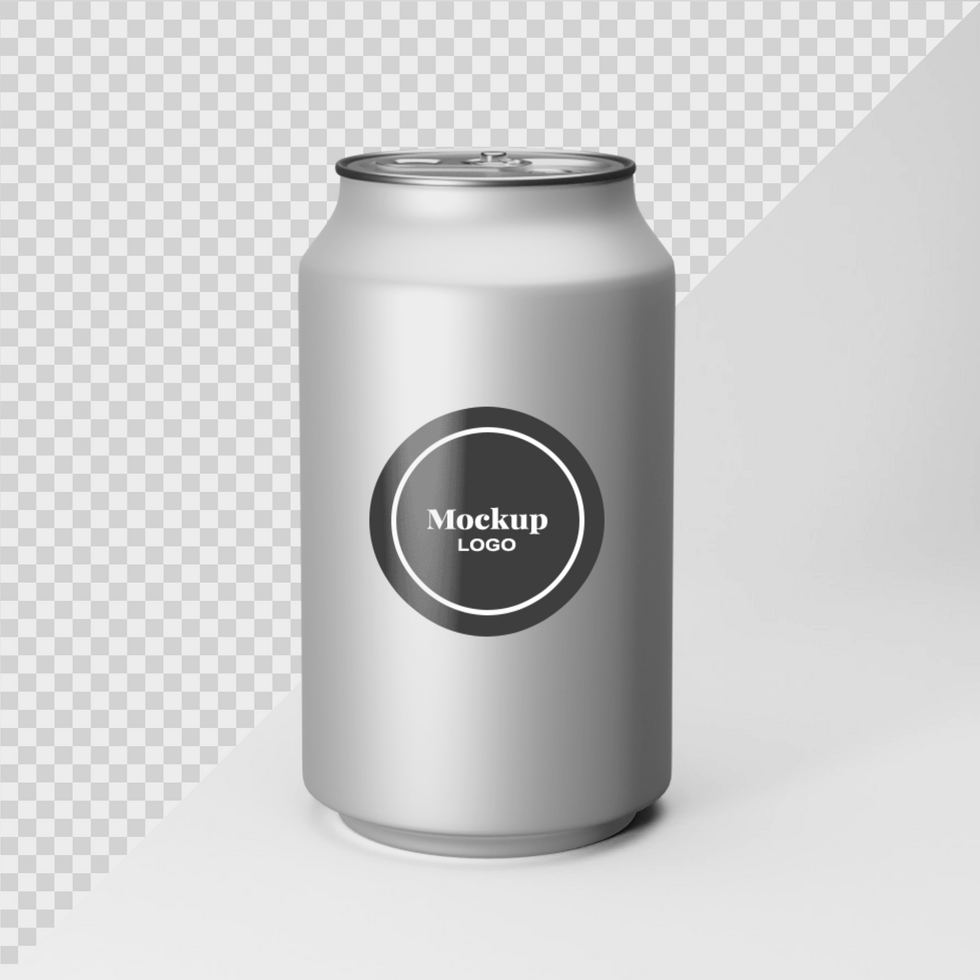 Cola tin transparent logo Editable mockup design psd