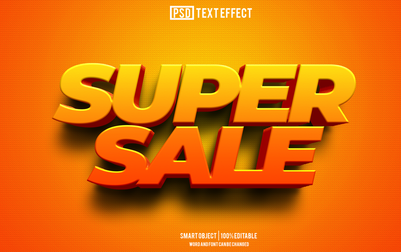 super uitverkoop ext effect, doopvont bewerkbaar, typografie, 3d tekst psd