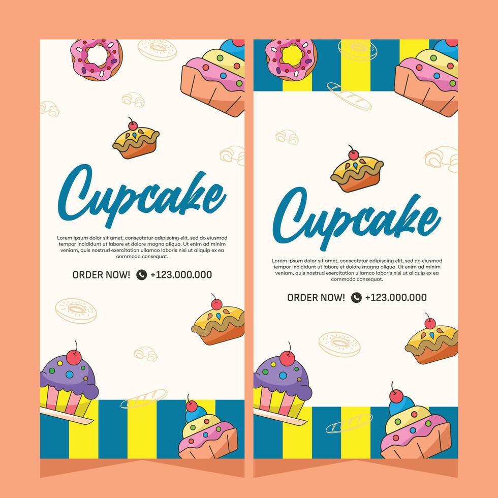 Bakery template vertical banner or history for social media vector