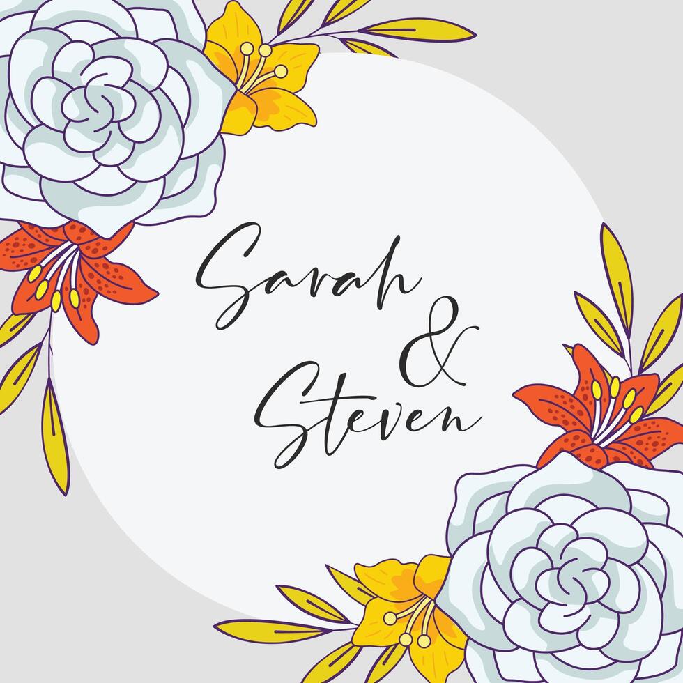 Element floral frame collection design vector