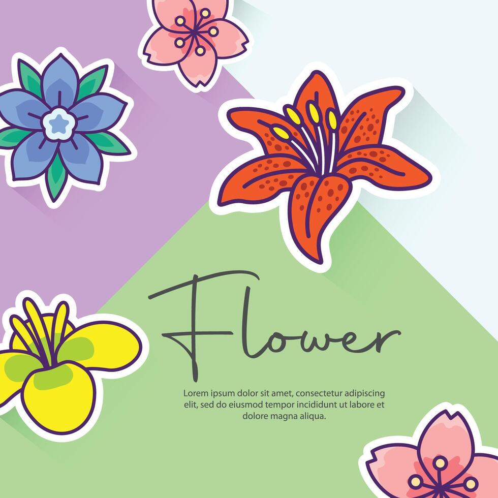 Colorful floral background design vector