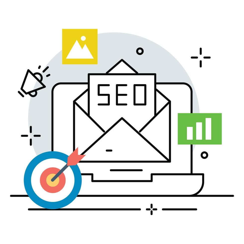 SEO email illustration design. Concept of email marketing design vector