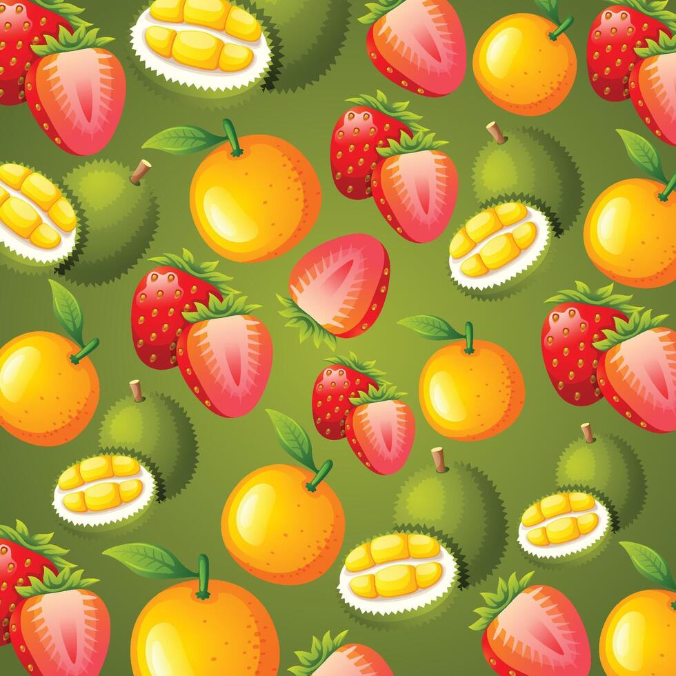 Fresh fruit pattern background design vector