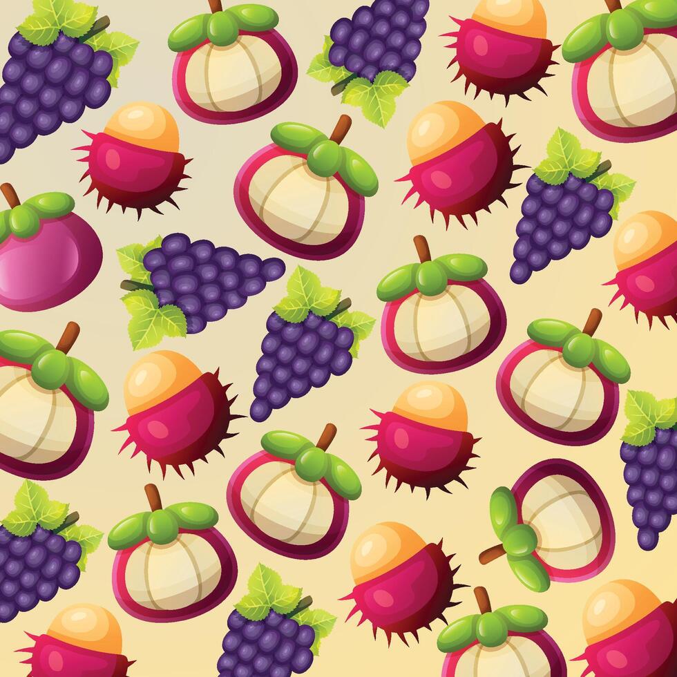 Fresh fruit pattern background design vector