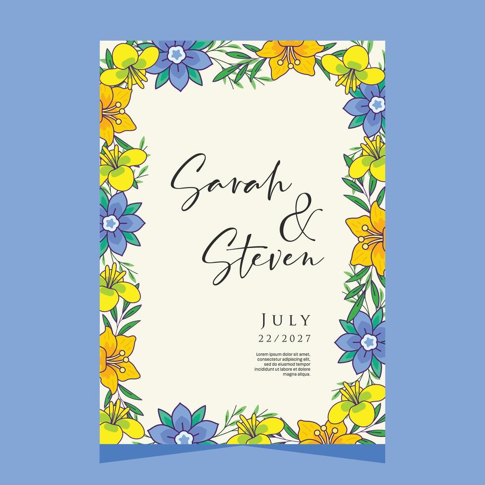 Beautiful card invitation template design with flower vector