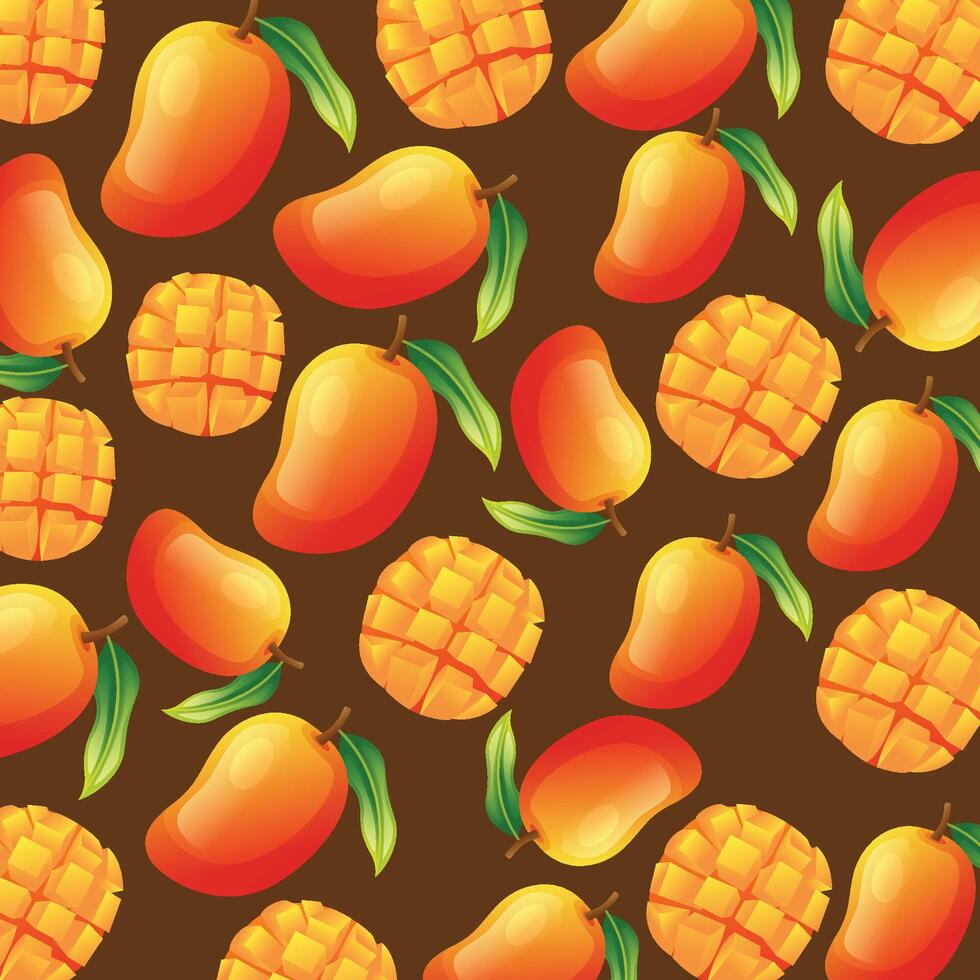 Mango fruit pattern background design vector