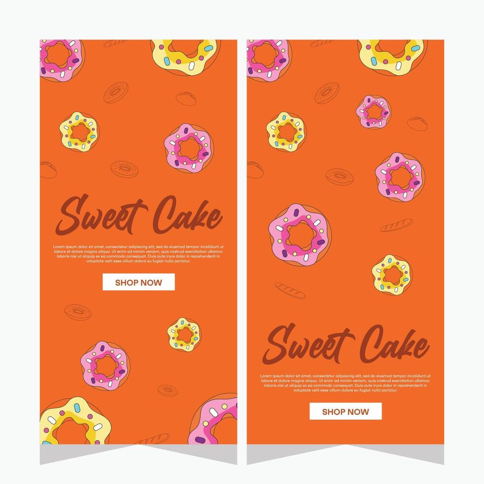 Bakery template vertical banner design vector