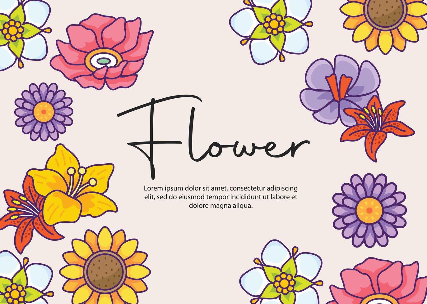 Element floral frame collection design vector