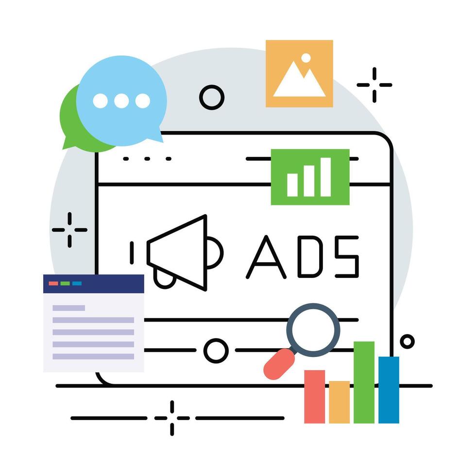 Illustration of website ads design vector