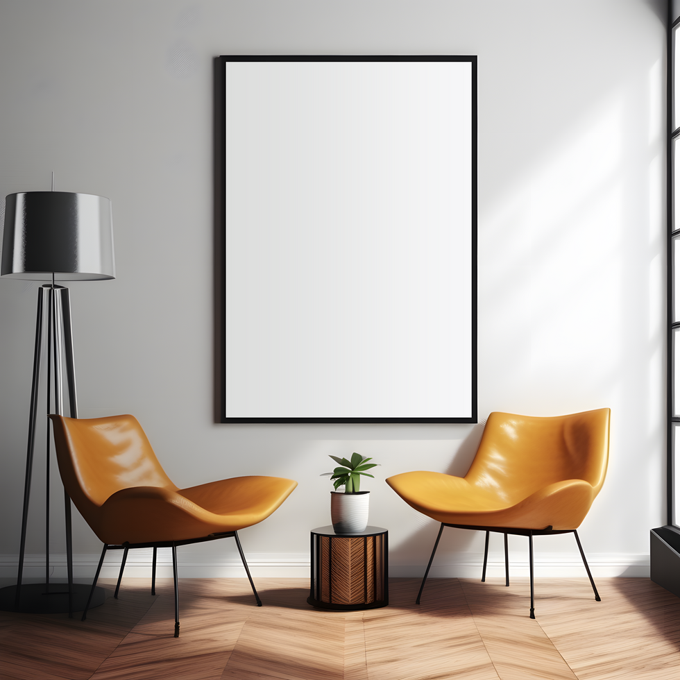 AI generated PSD Poster Mockup Office Background