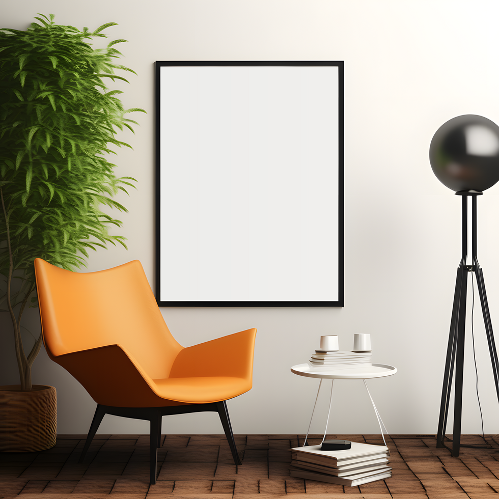 AI generated PSD Poster Mockup Office Background