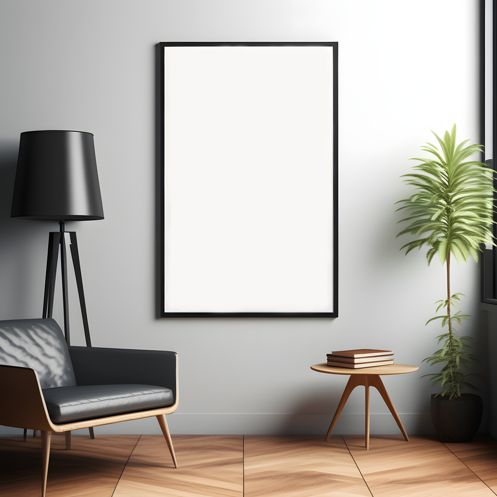AI generated PSD Poster Mockup Office Background