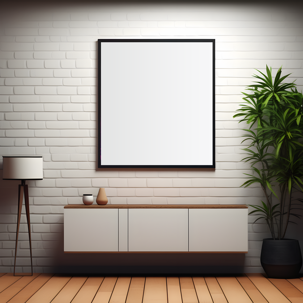 AI generated PSD Poster Mockup Office Background