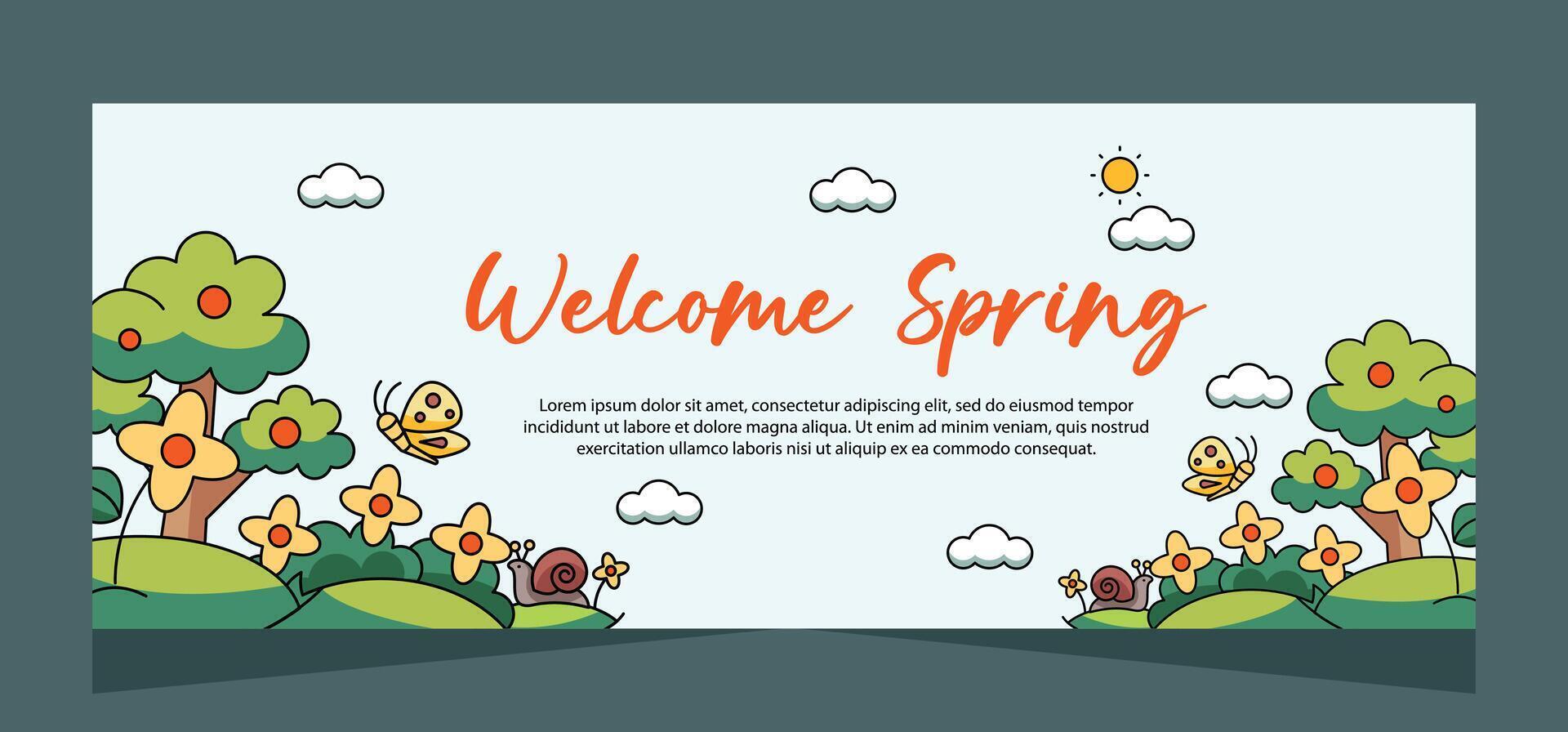 Spring banner template design. Vector design