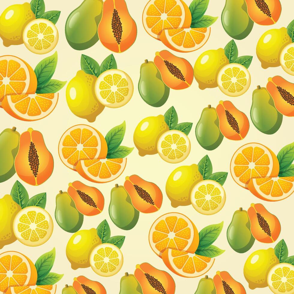 Fruit pattern background design vector