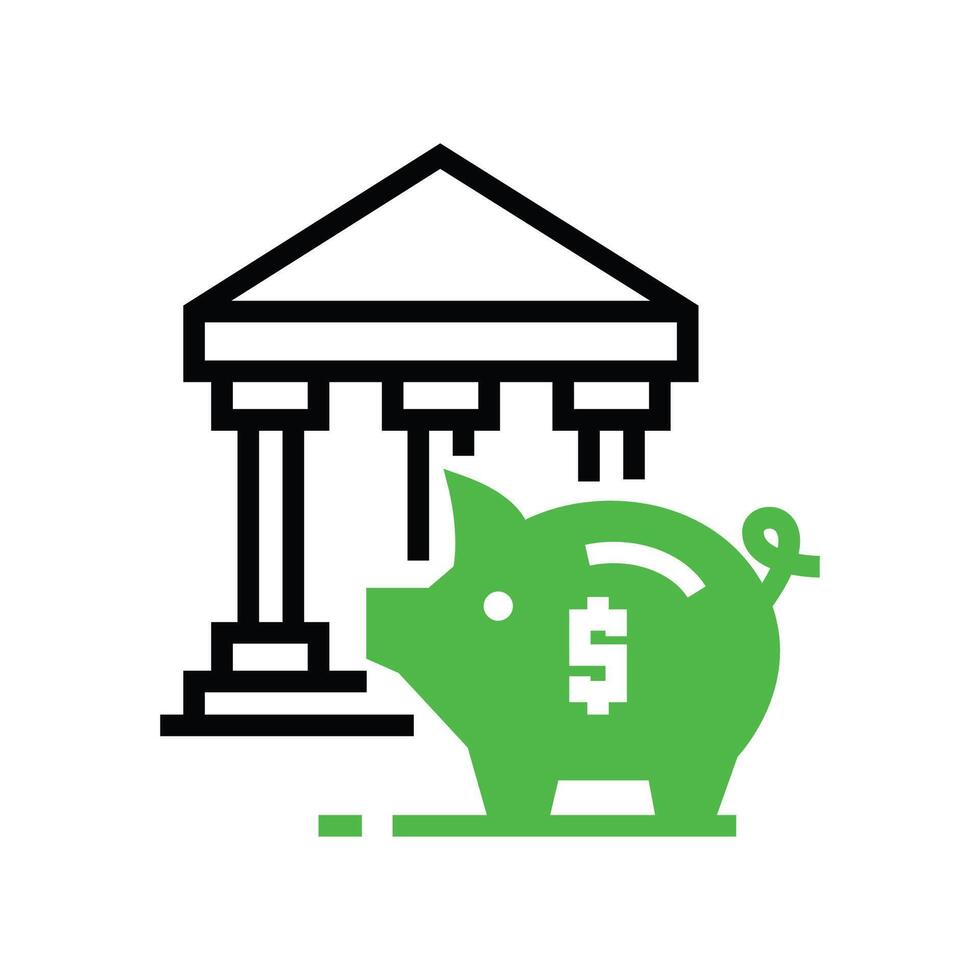 Bank with piggy icon illustration design vector