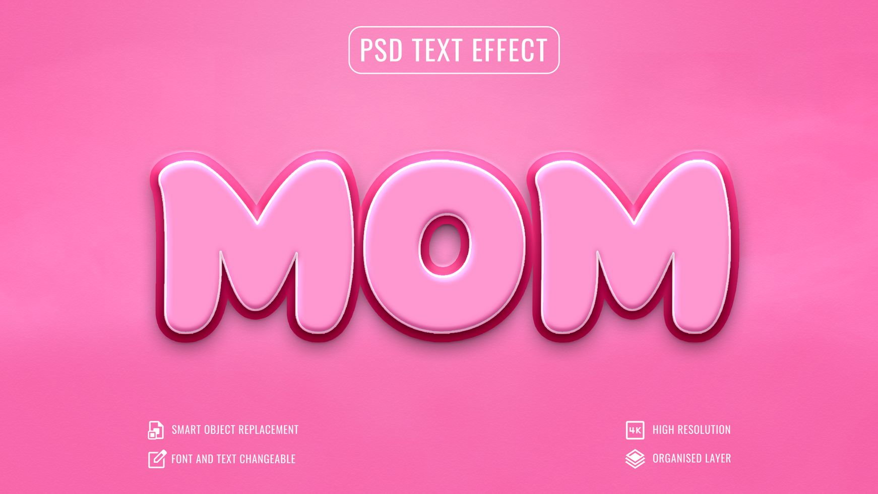 les mères journée modifiable 3d texte effet psd