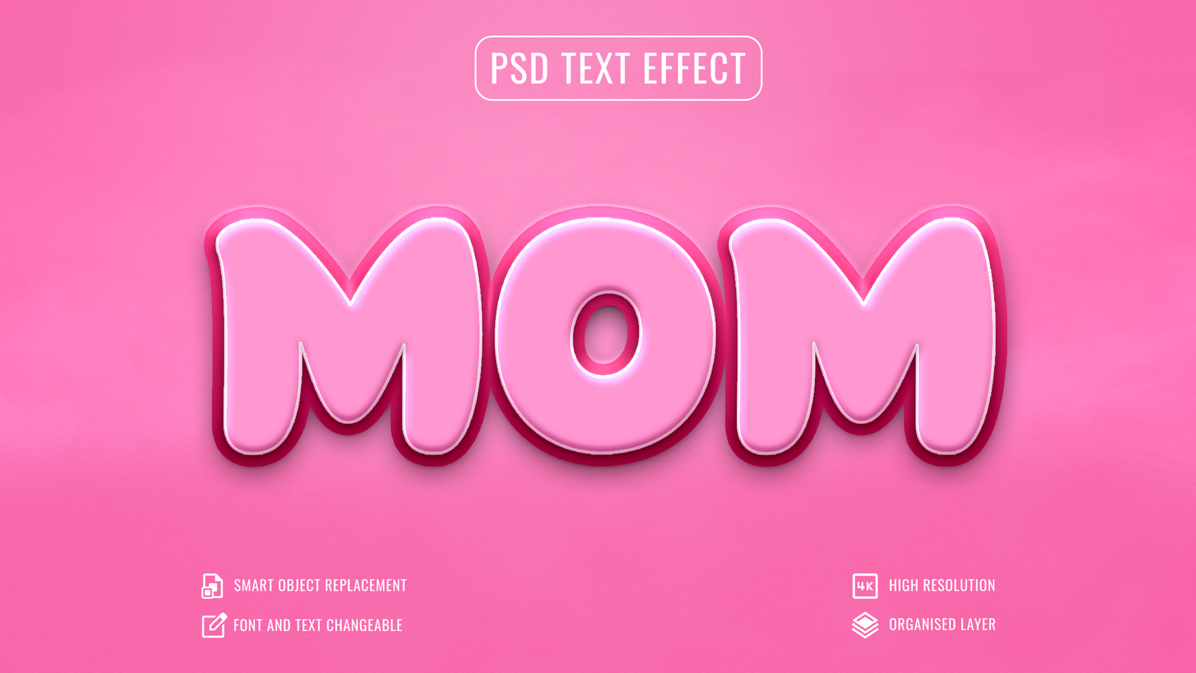 mães dia editável 3d texto efeito psd