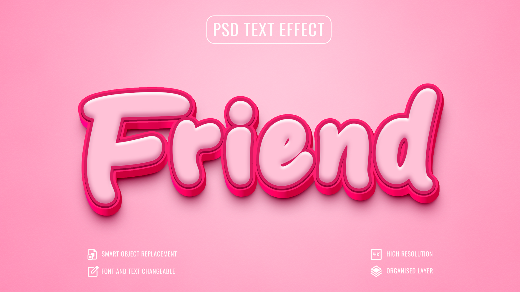 3d romantic text effect psd