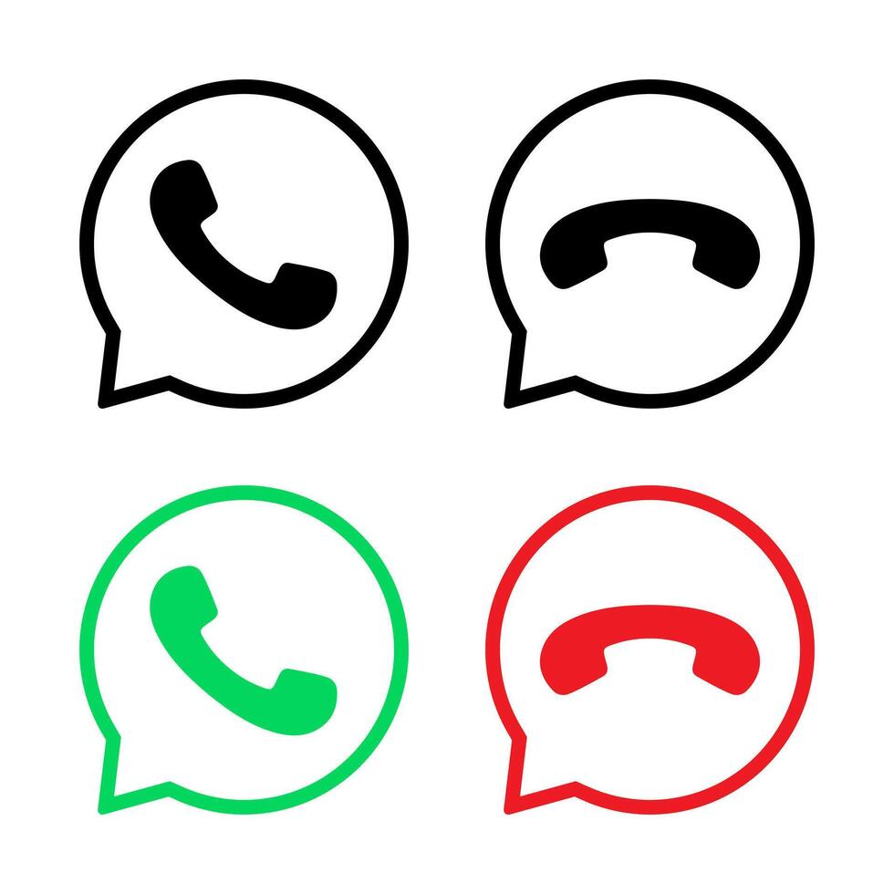 Phone call in speech bubble icon vector. Handset in chat bubble line sign symbol vector