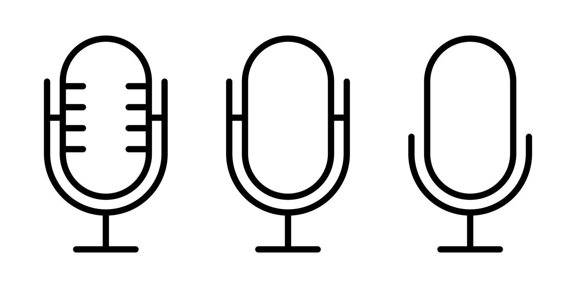 Microphone, mic icon vector in line style. Editable stroke