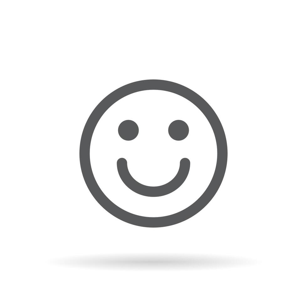 Smile emoticon line icon vector isolated on white background. Happy sign symbol