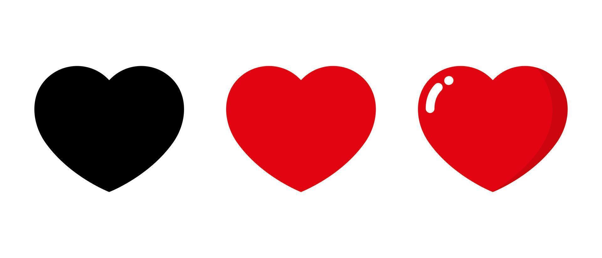 Love, heart icon vector in flat style. Romantic sign symbol