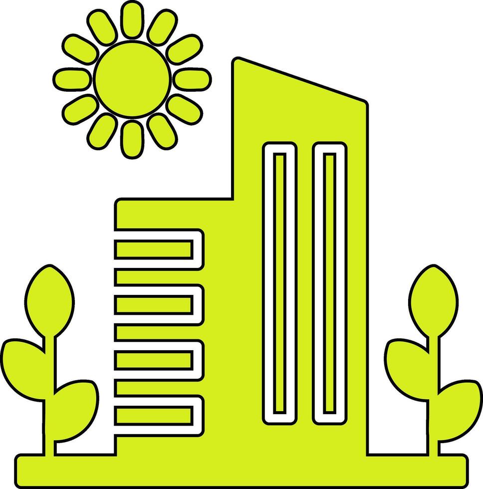 Green City Vector Icon