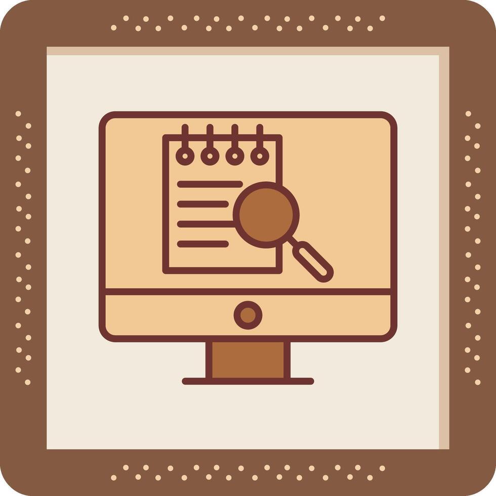 File Search Computer Vector Icon