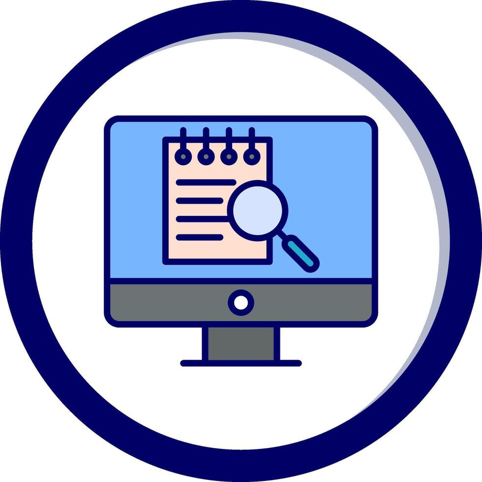 File Search Computer Vector Icon