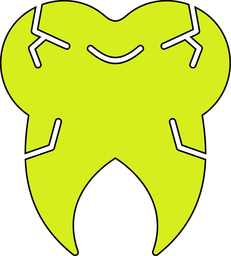 Cracked Tooth Vector Icon