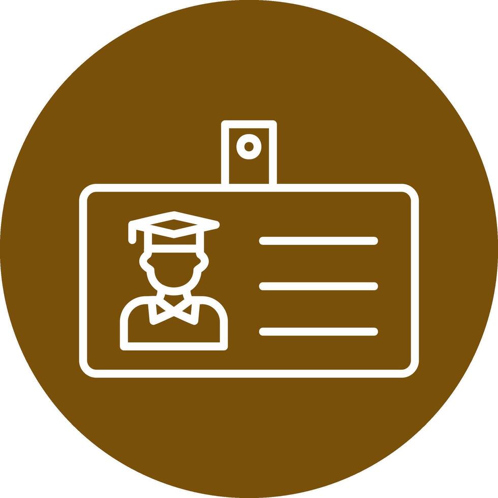 icono de vector de tarjeta de identificación de estudiante