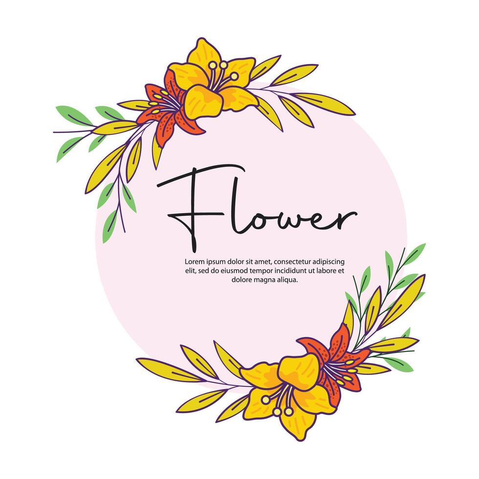 Flower frame background template design vector