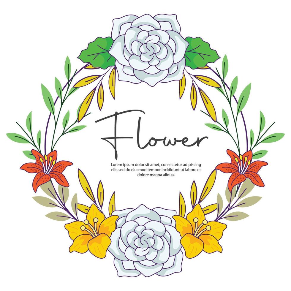 elemento floral marco colección diseño vector